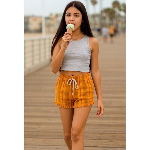 Urban Outfitters Women's Frankie Paperbag Micro Shorts Striped, Size XL NEW - Picture 12 of 16